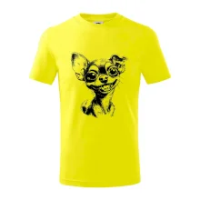 Černobílá karikatura čivava