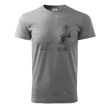 Kreslený rybář na pařezu