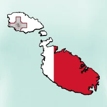 Mapa Malta s vlajkou