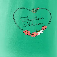 Tričko se jmény dětí - srdce na prsu