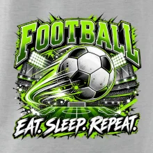 Fotbalový míč a stadion eat sleep repeat