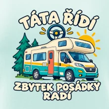 Táta řídí zbytek posádky radí rodinný karavan