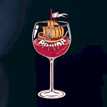 Sklenička - ve víne je pravda - červené víno (Pecka design)