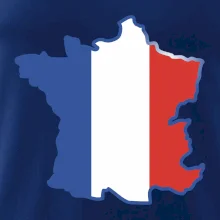 Francouzská vlajka mapa obrys