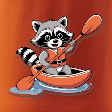 Mýval v kajaku kreslený