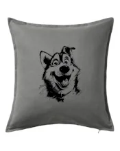 Černobílá karikatura husky