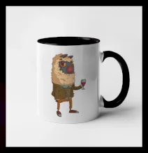 Alpaka s vínem muž