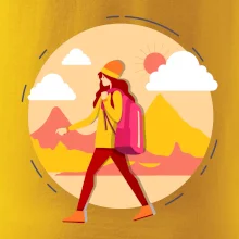 Barevný párový motiv na hory