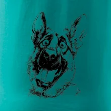 Černobílá karikatura Německý ovčák