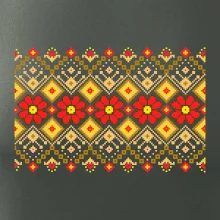 Ukrajinský vzor  - Červené květiny