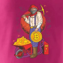 Horník těží bitcoiny