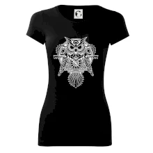 Steampunk sova černobílá