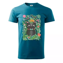 Kočka s květy malovaná