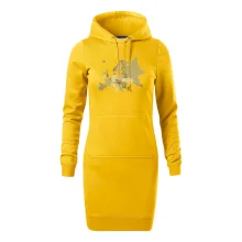 Mapa Evropy - srdce v Ukrajině