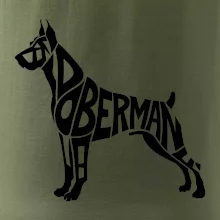 Doberman - nápis v tělě