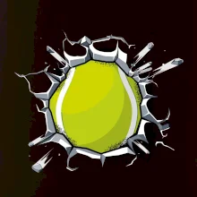 Tenisový míč v triku