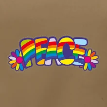 Peace nápis duhový
