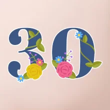 Květinové číslo kreslené - 30