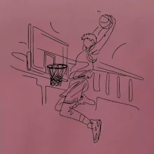 Basketbalista jedním tahem - výskok