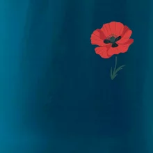 Vlčí mák kreslený na prsu