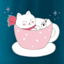 Vánoční kočka v hrnečku