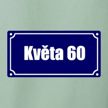 Jméno a věk - uliční cedule - modrá
