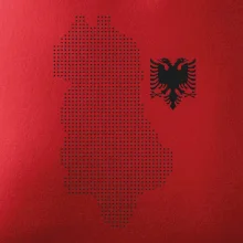 Albánie mapa tečkovaná