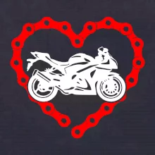 Moto srdce řetěz - silniční