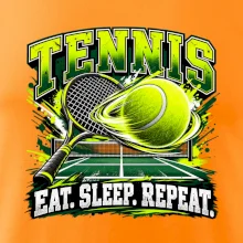 Tenisová raketa a míček eat sleep repeat