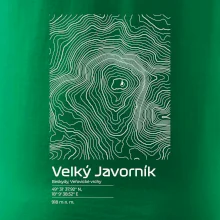 Velký Javorník - vrstevnice v obdélníku