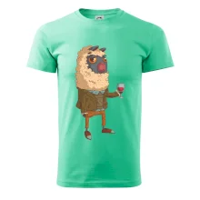 Alpaka s vínem muž