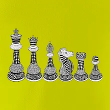 Šachové figurky v řadě - kreslené