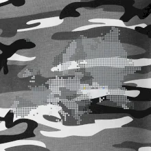 Mapa Evropy - srdce v Ukrajině