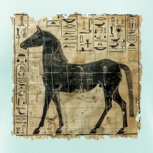Egyptské hieroglyfy kůň