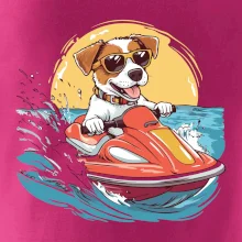 Jack russell teriér na vodním skútru