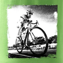 Cyklista černobílá cesta