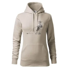 Kreslený rybář na pařezu