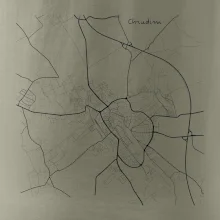 Černobílá mapa Chrudim