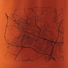 Mapy měst černobílé Ostrava Poruba