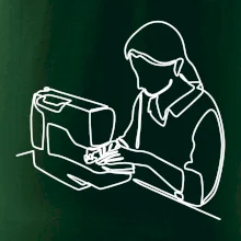 Švadlena a šicí stroj jedním tahem