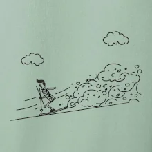 Kreslený lyžař na horách