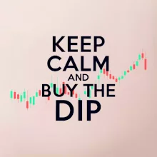 Zeleno červený graf Keep Calm and Buy the Dip