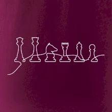 Šachové figurky v řadě - obrys