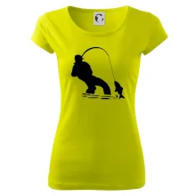 Rybář tahající rybu