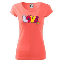 Love nápis s květinou