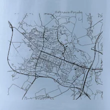 Mapy měst černobílé Ostrava Poruba