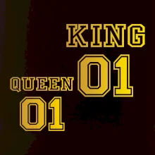 King - Queen - 01 dres - zlatý potisk