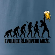 Evoluce říjnového muže s velkým půllitrem piva