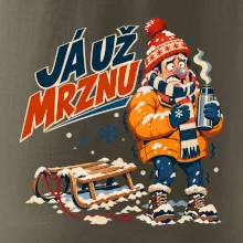 Rodinná vánoční trička - Já už mrznu táta sáňkování