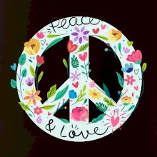 Peace and love symbol